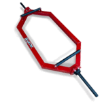 Acabado profesional rojo con pintura electrostática horneada de la Barra Hexagonal Innove, resistente a impactos y uso continuo.