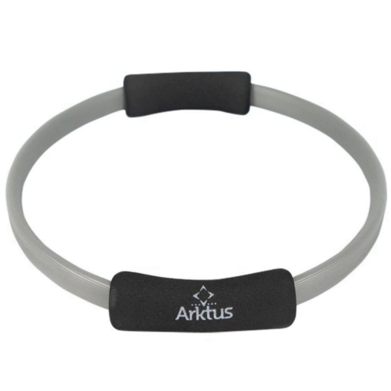Anillo Flex Arktus círculo mágico para Pilates color negro y gris.