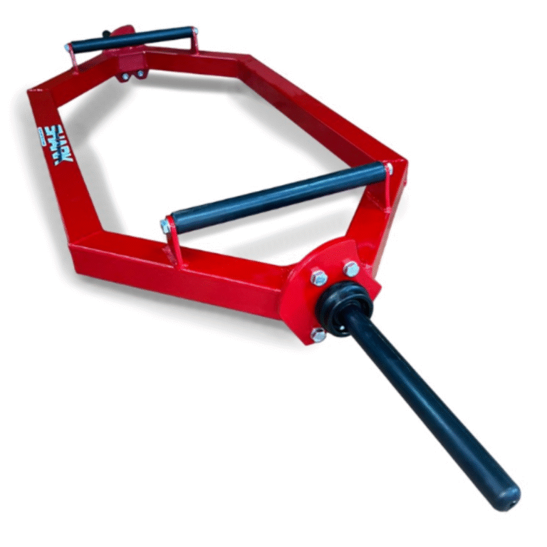 Extremos de la Barra Hexagonal Innove compatibles con discos olímpicos, estructura soldada industrialmente y soporte reforzado.