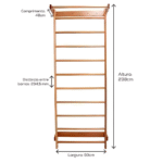 Espaldar Clásico en Madera Maciza Arktus para Pilates, fisioterapia, estiramientos y corrección postural, con capacidad de 140 kg.