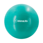Bola de Pilates 55 cm MetaLife gris – Pelota suiza para ejercicios de fortalecimiento, estiramiento y corrección postural.