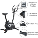 Sistema de resistencia magnética con 8 niveles ajustables para entrenamientos personalizados.