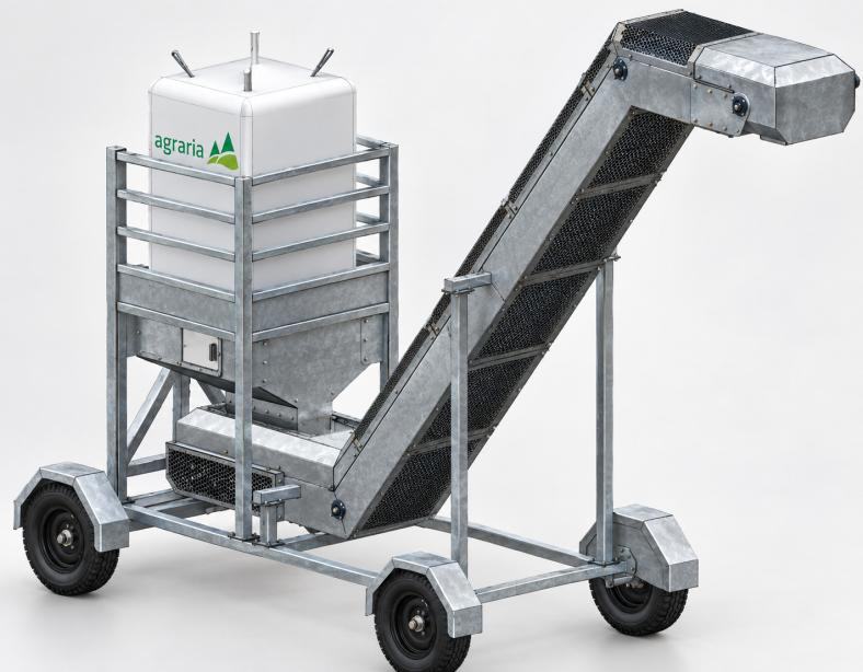Equipo de descarga automatizada de big bags sobre transportador móvil