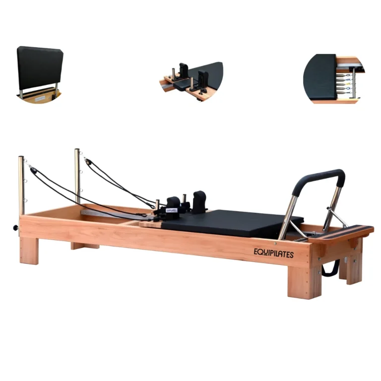 reformer de Pilates profesional de madera con accesorios para estudio y clínica