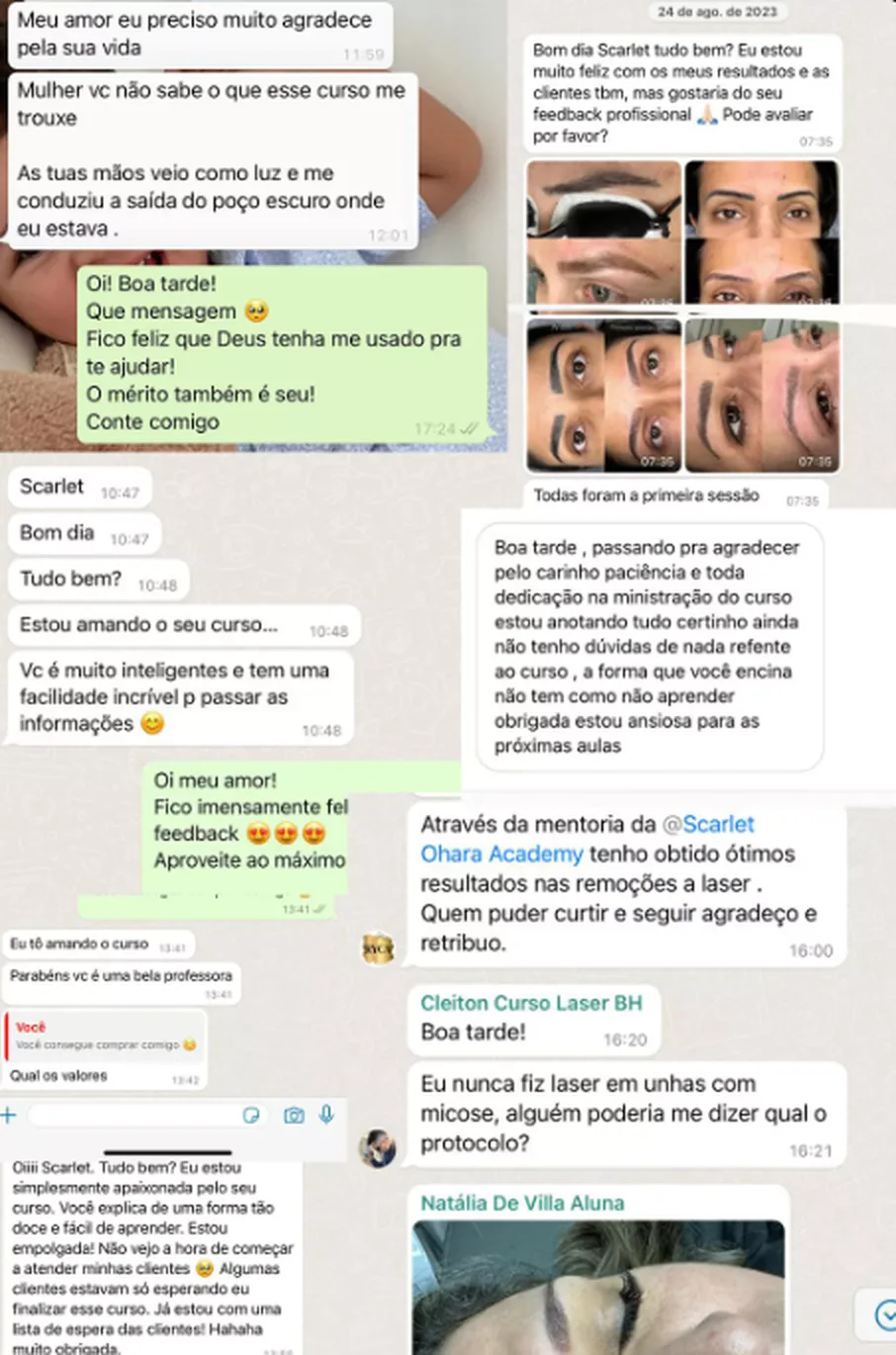 Mensajes de alumnas de la escuela
